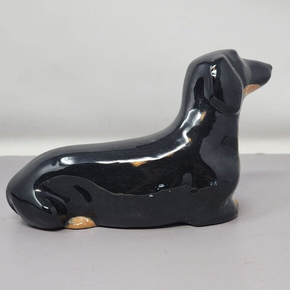 Ceramic Black Dachshund Figurine Dog Statue Home Decor - Picture 3 of 9
